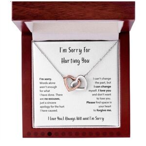 💖 “I’m Sorry For Hurting You” Interlocking Hearts Necklace – Apology & Love Gift